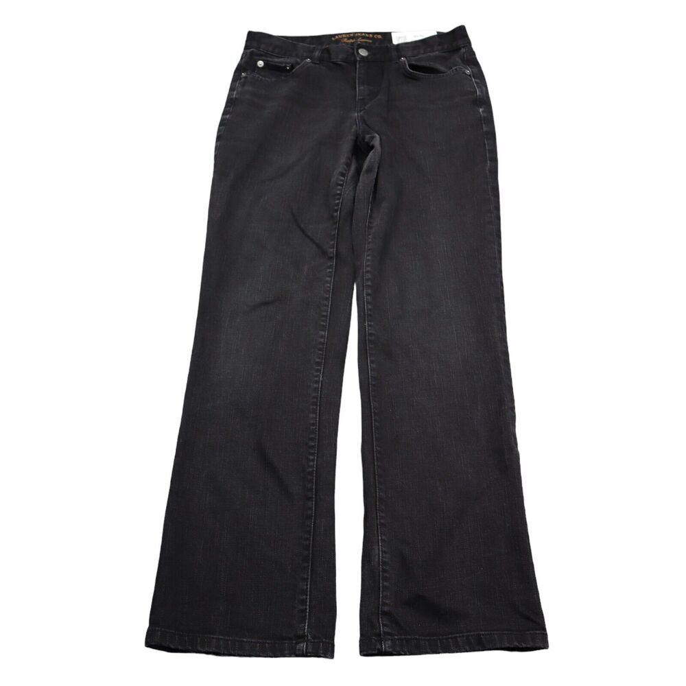 Lauren Jeans Co Pants Womens 6 Black Mid Rise Flat Front Modern Slim Jeans